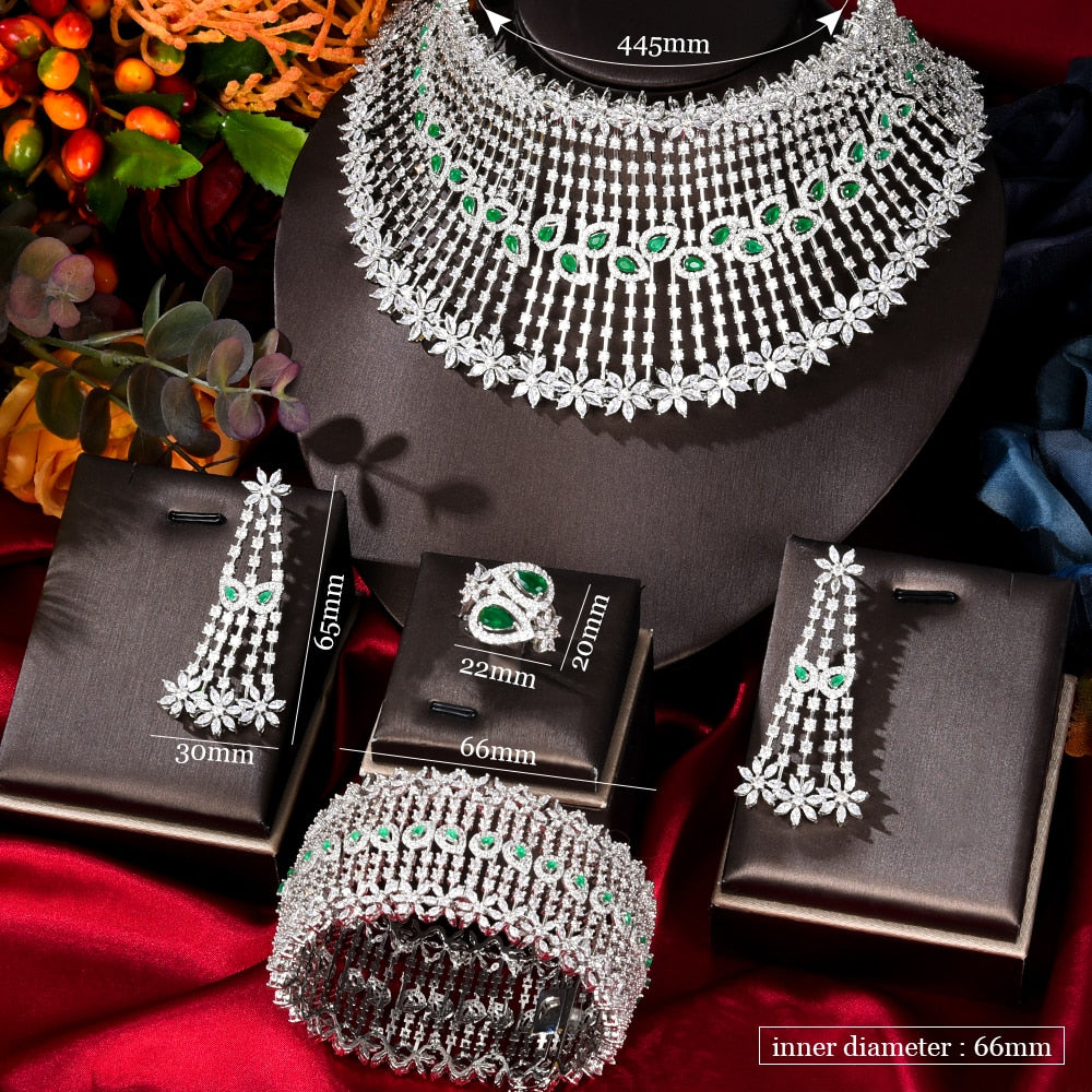 JEWELERY SET 4 PIECE Chokers Jewelry Sets For Women Wedding Dubai Bridal Set 2022