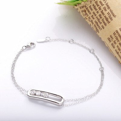 925 Sterling Silver Stone Bracelets Luxury Brand Jewelry