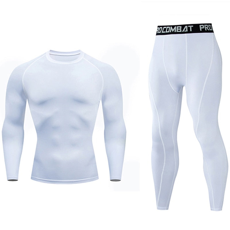 Men's Running Set Gym jogging thermo underwear xxxxl skins Compression Fitness MMA rashgard male Quick-drying tights track suit