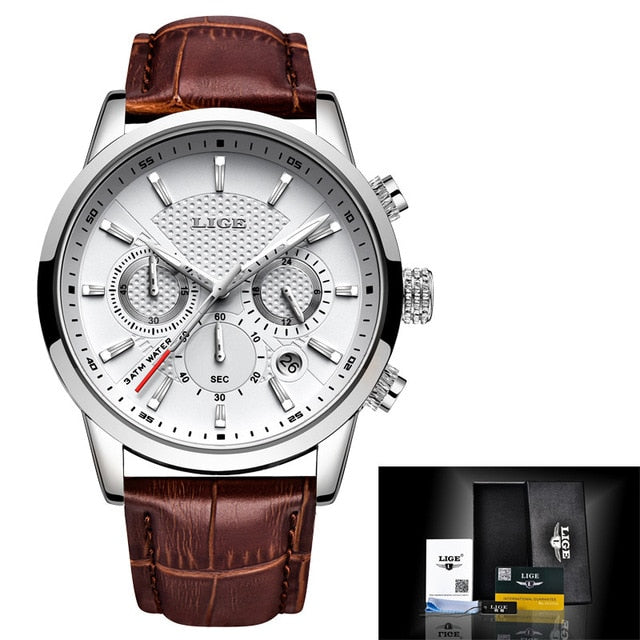 Top Brand Luxury Leather Wrist Watches Mens Wristwatch