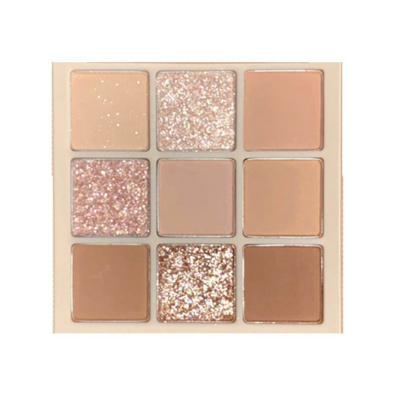 DIKALU Milk Tea 9 Color Eyeshadow Palette Daily Pearly Matte Eyeshadow Waterproof Shimmer Glitter Eye Shadow Palette Makeup