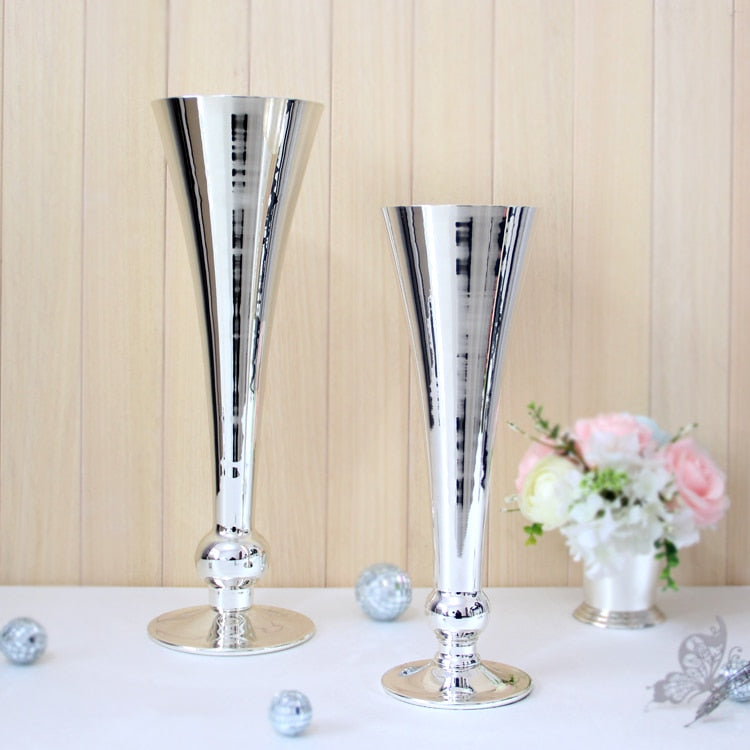 silver / white metal vasese 1032&1033 wedding&home decoration accessories vase free shipping