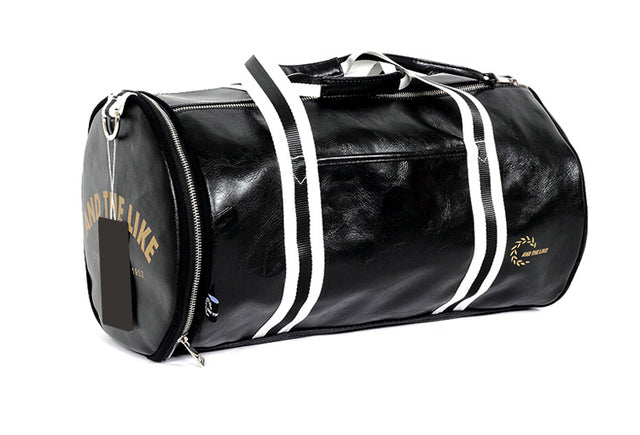 Top Outdoor PU Leather Men's Sports Gym Bags Classic Travel HandBag Fitness Training Shoulder Bags With Independent Shoes Pocket
