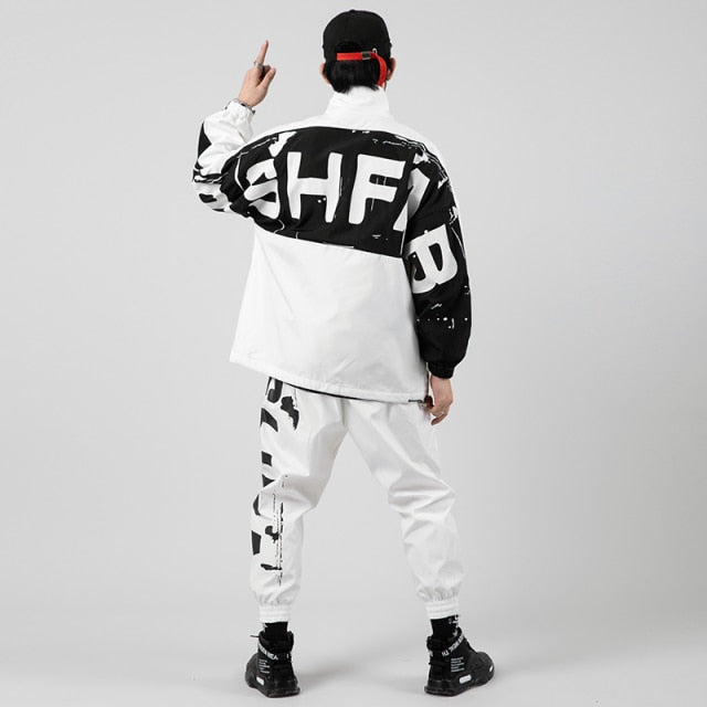 Streetwear Tracksuit Men Spring Sportswear Hip Hop Men's Sets Casual Male Track Suit Two Piece Set Jacket + Jogger Pants