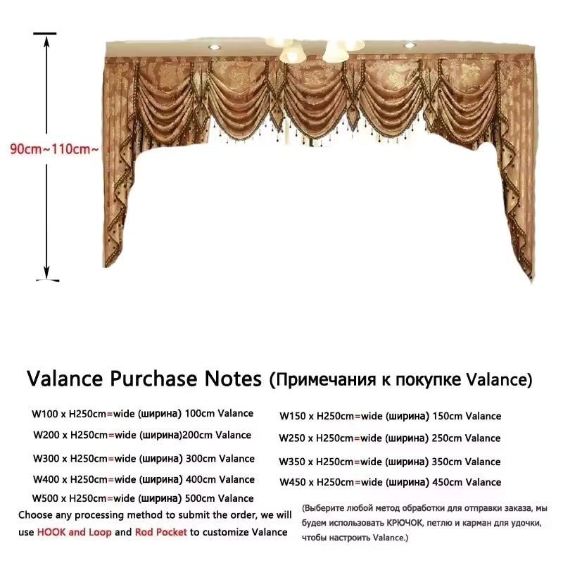 European Luxury Curtains for Living Room Bedroom Gold Jacquard Embroidered Curtain Tulle Windows Home Decor Blackout Custom Size