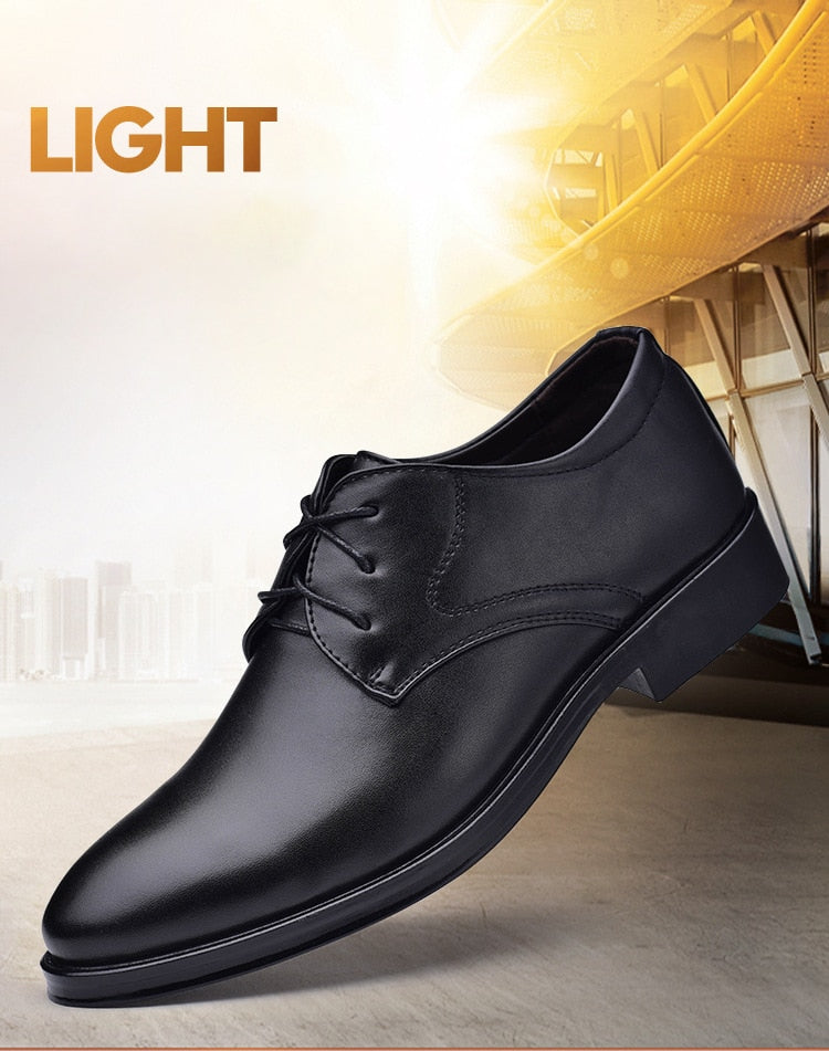 Leather Shoes Business Dress Shoes All-Match Casual Shock-Absorbing Wear-Resistant Footwear Chaussure Homme