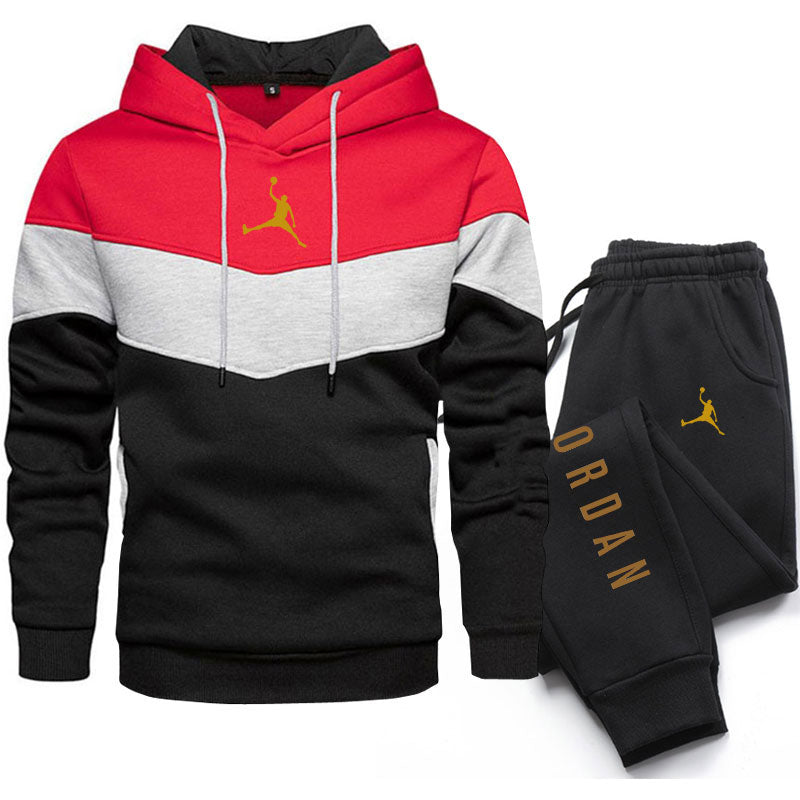 New Men Suits Brand Letter Print Fashion Sets Casual Pullover Tracksuit 2 Piece Hoodies Sweatshirts + Sweatpants Set