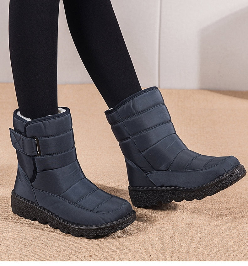 Women Boots Mid-Calf Winter Shoes For Women Snow Boots Casual Watarproof Platform Heels Botas Mujer 2022 New Winter Boots Female