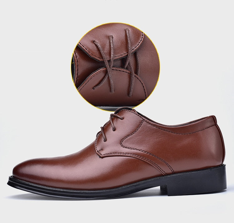 Leather Shoes Business Dress Shoes All-Match Casual Shock-Absorbing Wear-Resistant Footwear Chaussure Homme