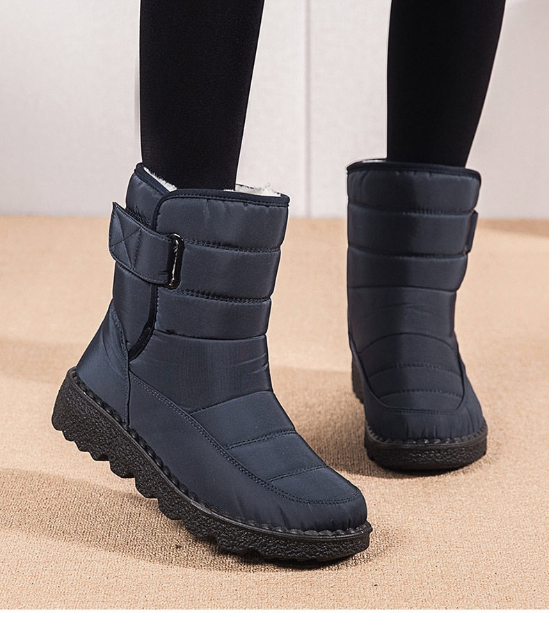 Women Boots Mid-Calf Winter Shoes For Women Snow Boots Casual Watarproof Platform Heels Botas Mujer 2022 New Winter Boots Female