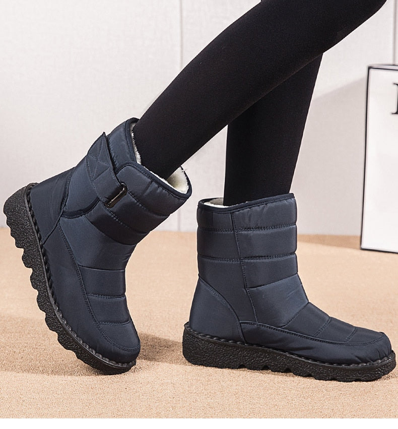 Women Boots Mid-Calf Winter Shoes For Women Snow Boots Casual Watarproof Platform Heels Botas Mujer 2022 New Winter Boots Female