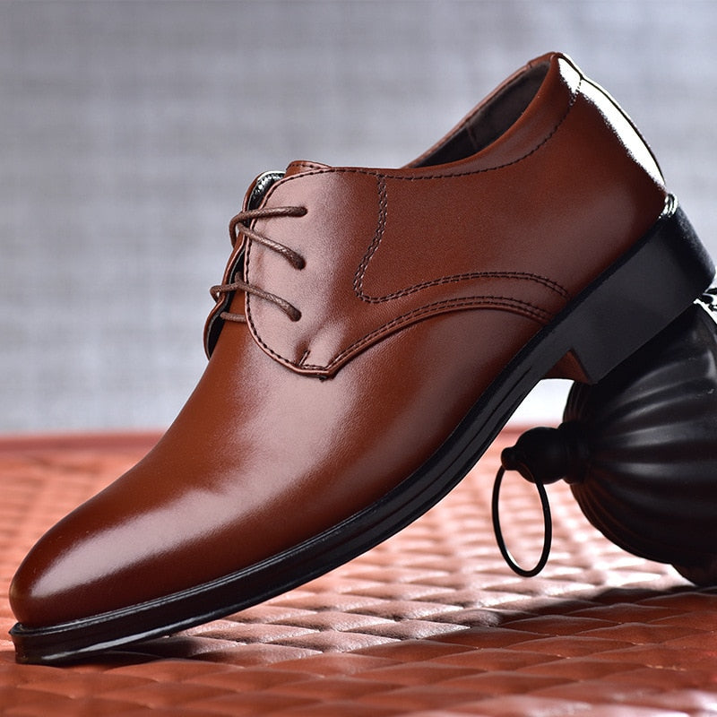 Leather Shoes Business Dress Shoes All-Match Casual Shock-Absorbing Wear-Resistant Footwear Chaussure Homme