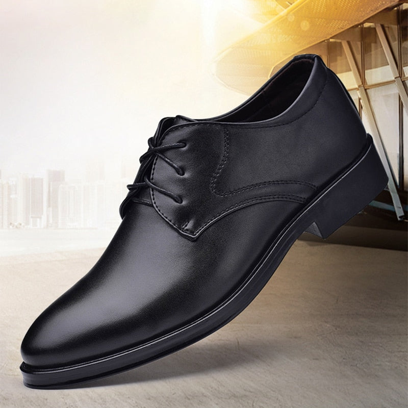 Leather Shoes Business Dress Shoes All-Match Casual Shock-Absorbing Wear-Resistant Footwear Chaussure Homme