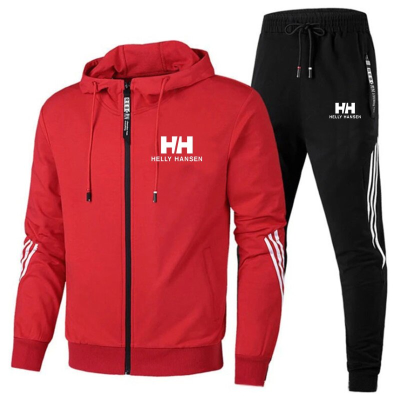 2023 Men's Brand Printed Tracksuit Suit Man Zipper Hoodie+Pants 2 Piece Set Casual Gym Fitness Jogging Sportswear