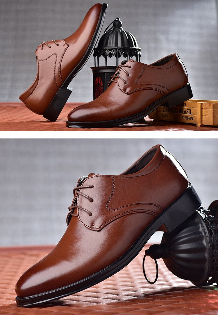 Leather Shoes Business Dress Shoes All-Match Casual Shock-Absorbing Wear-Resistant Footwear Chaussure Homme