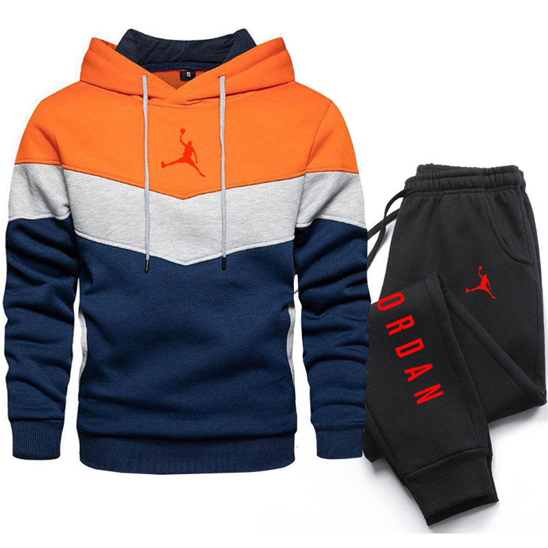 New Men Suits Brand Letter Print Fashion Sets Casual Pullover Tracksuit 2 Piece Hoodies Sweatshirts + Sweatpants Set