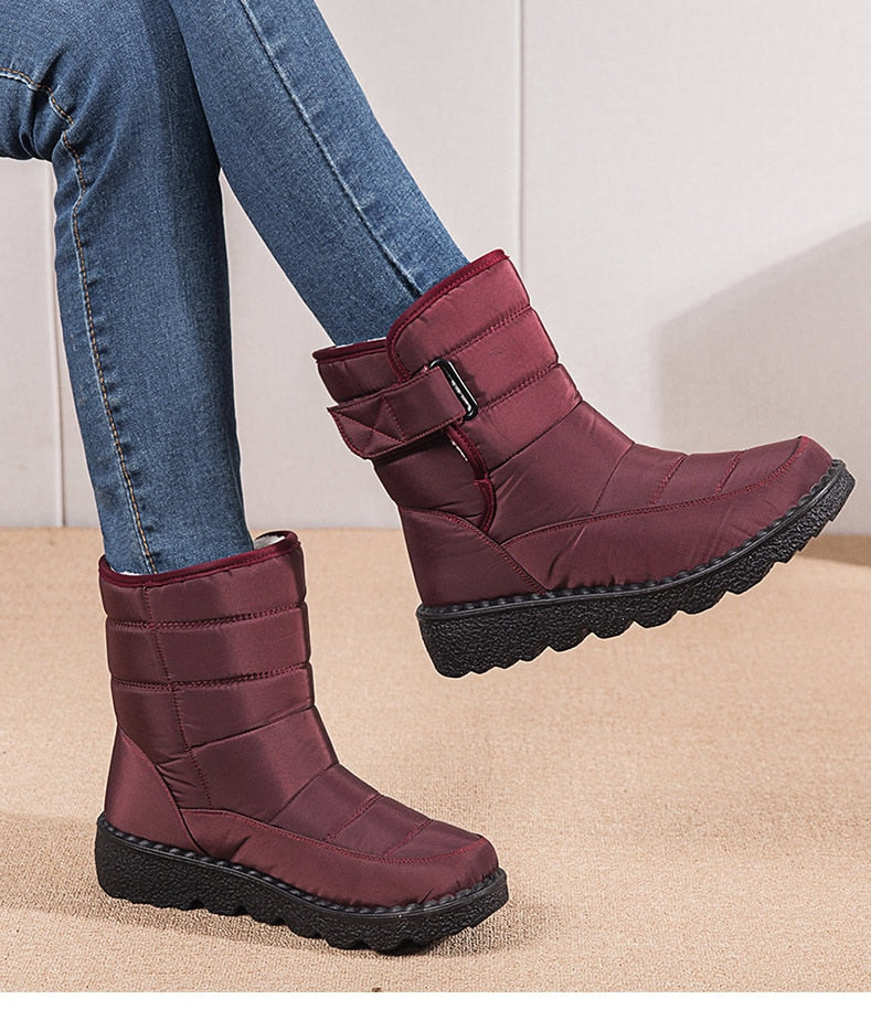 Women Boots Mid-Calf Winter Shoes For Women Snow Boots Casual Watarproof Platform Heels Botas Mujer 2022 New Winter Boots Female