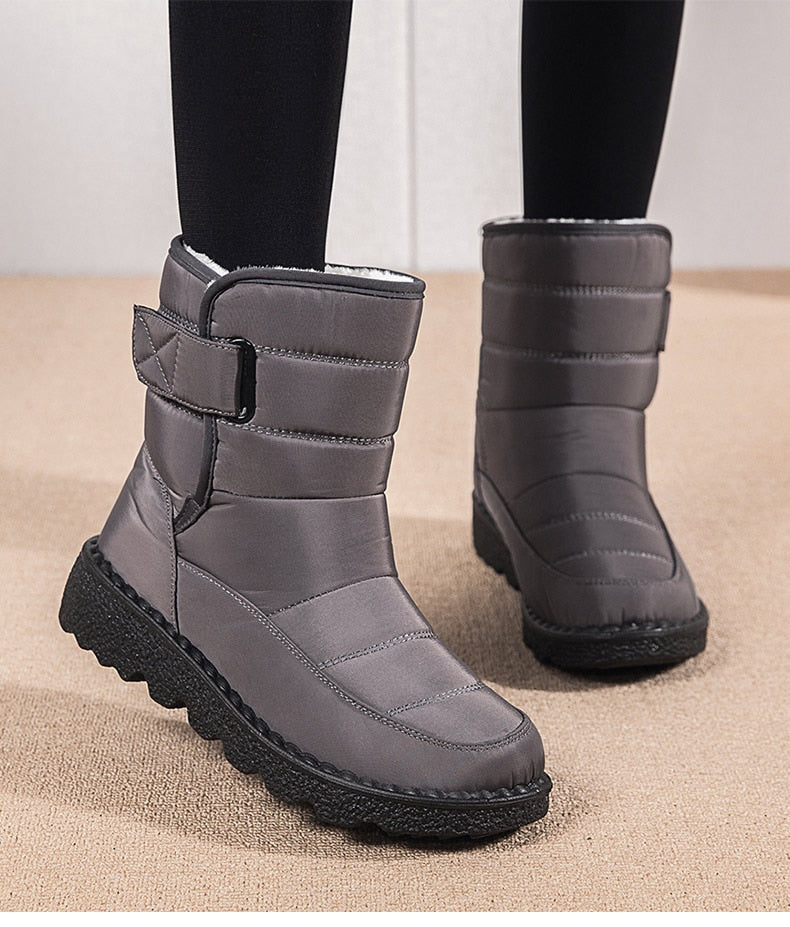 Women Boots Mid-Calf Winter Shoes For Women Snow Boots Casual Watarproof Platform Heels Botas Mujer 2022 New Winter Boots Female