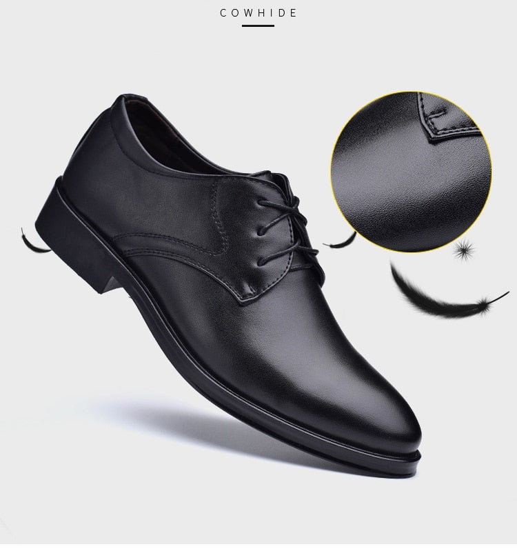 Leather Shoes Business Dress Shoes All-Match Casual Shock-Absorbing Wear-Resistant Footwear Chaussure Homme