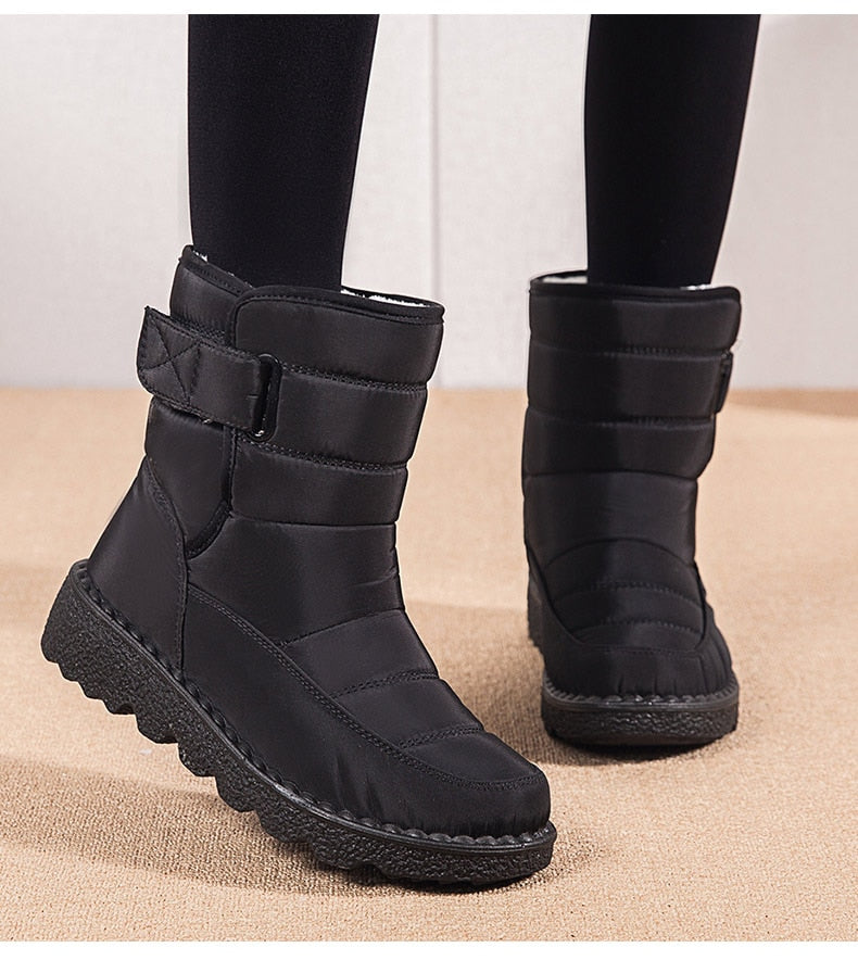 Women Boots Mid-Calf Winter Shoes For Women Snow Boots Casual Watarproof Platform Heels Botas Mujer 2022 New Winter Boots Female