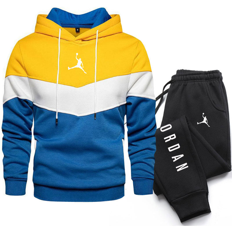 New Men Suits Brand Letter Print Fashion Sets Casual Pullover Tracksuit 2 Piece Hoodies Sweatshirts + Sweatpants Set