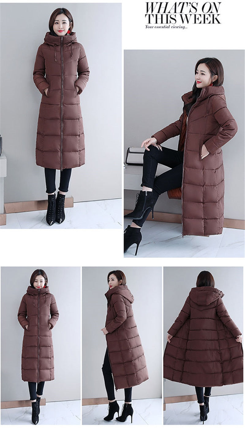 2022 New Winter Jacket Women Parkas Hooded Casual Overcoat Female Jacket Cotton Padded Parka Oversize Outwear Plus Size 6XL