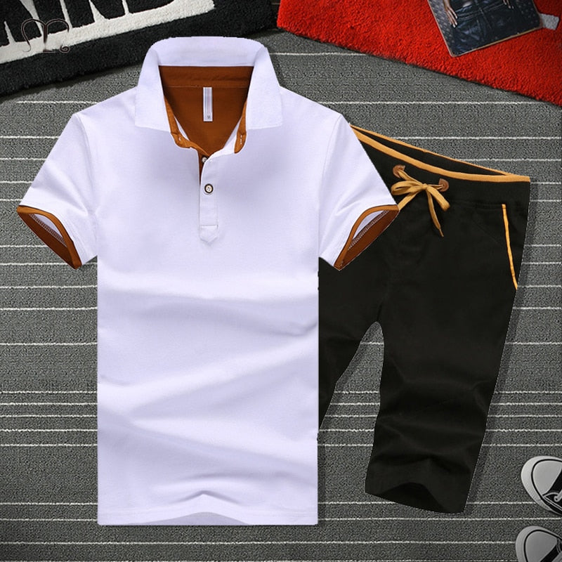 Summer Men's Shirts Casual Tracksuit Fashion Short Sleeve Shirt Male Brand Business Mens Clothing 2 Pieces Sweatsuit Men Shorts