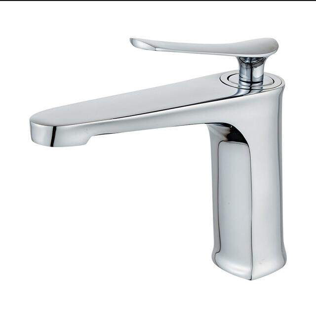 Bathroom Faucet Solid Brass Bathroom Basin Faucet Cold And Hot Water Mixer Sink Tap Single Handle Deck Mounted White & Gold Tap