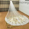 new Hot White/Ivory Beautiful Cathedral Length Lace Edge Wedding Veil With Comb Long Bridal Veil Mariage plus size