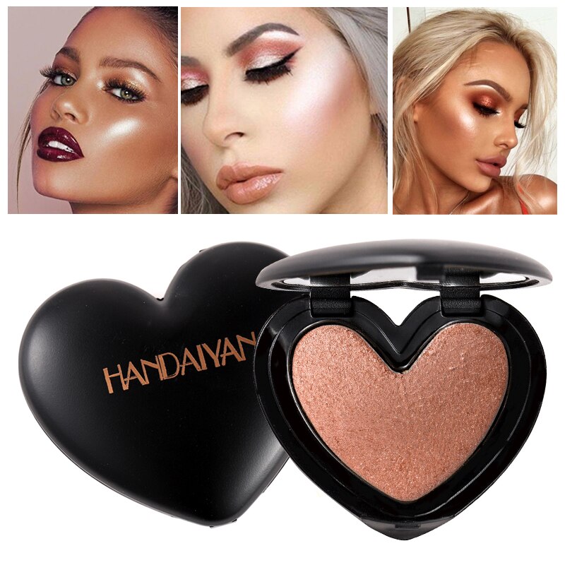 HANDAIYAN Gold Highlighter Iluminador Face Contour shine Makeup Bronze Powder Roze Shimmer High Lighter face powder highlight