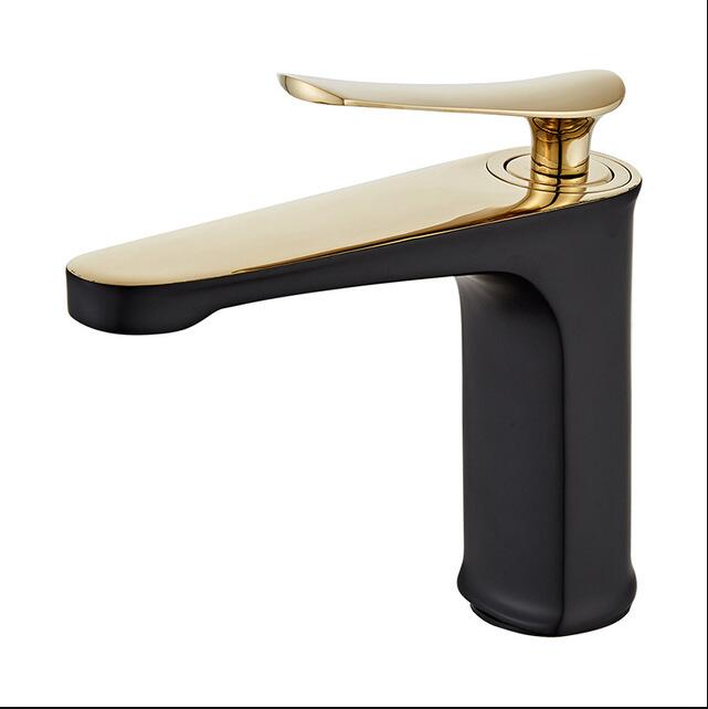 Bathroom Faucet Solid Brass Bathroom Basin Faucet Cold And Hot Water Mixer Sink Tap Single Handle Deck Mounted White & Gold Tap