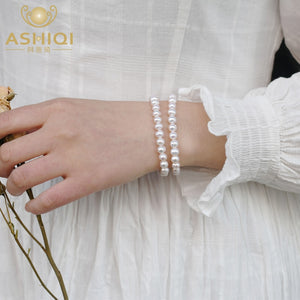 ASHIQI Real Natural Freshwater Pearl Bracelet Jewelry women 2021 trendy