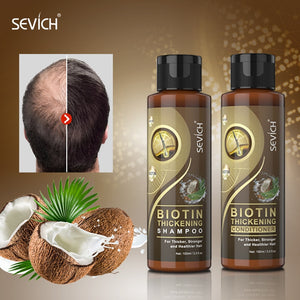 Sevich 2PCS/SET Biotin Thickening Hair Care Kit 100ml Anti-Hair Loss Hair Shampoo Stronger & Growing Hair Moisturing Conditioner