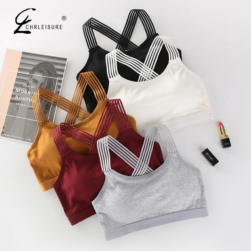 Solid Women Fitness Bra  Shockproof Sports Bras Breathable Athletic Gym Vest Tops Sportswear