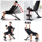 6 in 1 gym bench Multifunctional Supine Board Foldable abdominal machine bodybuilding home fitness equipment exercise training