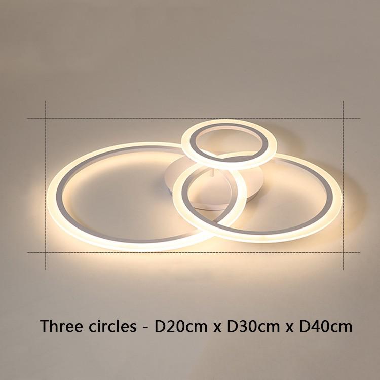 Living Room LED Ceiling Light Acrylic Round Rings Bedroom Kitchen Panel Lamp Simple Modern Indoor Fixtures With Remote Control