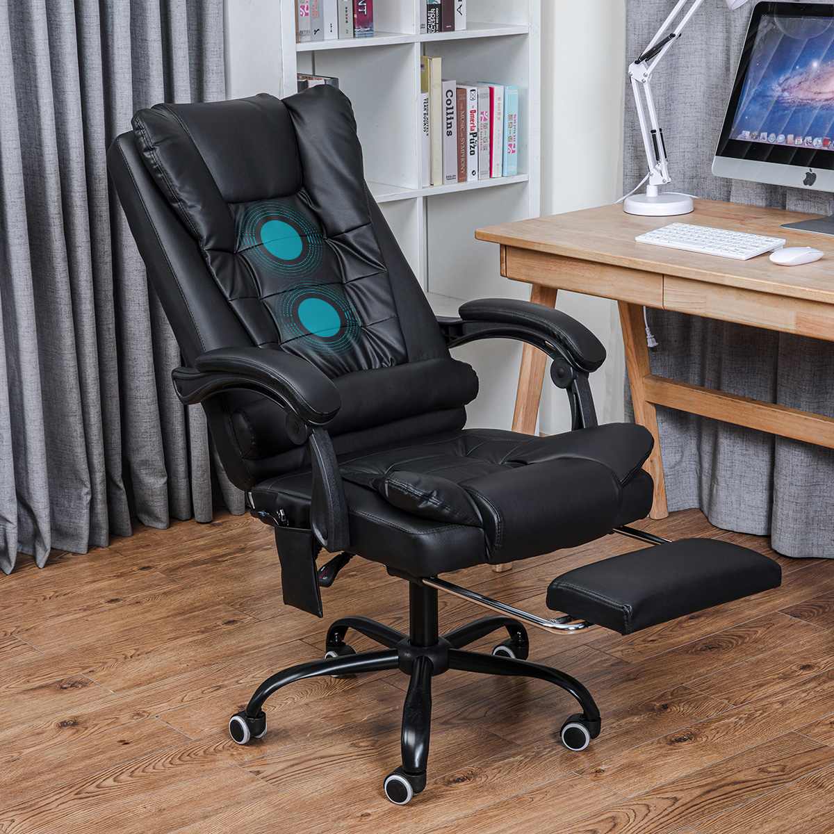 Computer Office Chair Gaming Adjustable Desk Chair Home Leather Executive Swivel Gamer Chair Lifting Rotatable Armchair Footrest