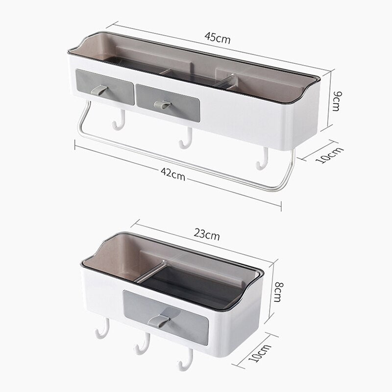 Punch-free Bathroom Organizer Rack Shampoo Cosmetic Storage Rack Bath kitchen Towel Holder Household Items Bathroom Accessories