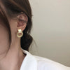 Flashbuy Fashion Gold Round Alloy Earring For Women Statement Korean Geometric Drop Earrings Wedding Jewelry Accessories