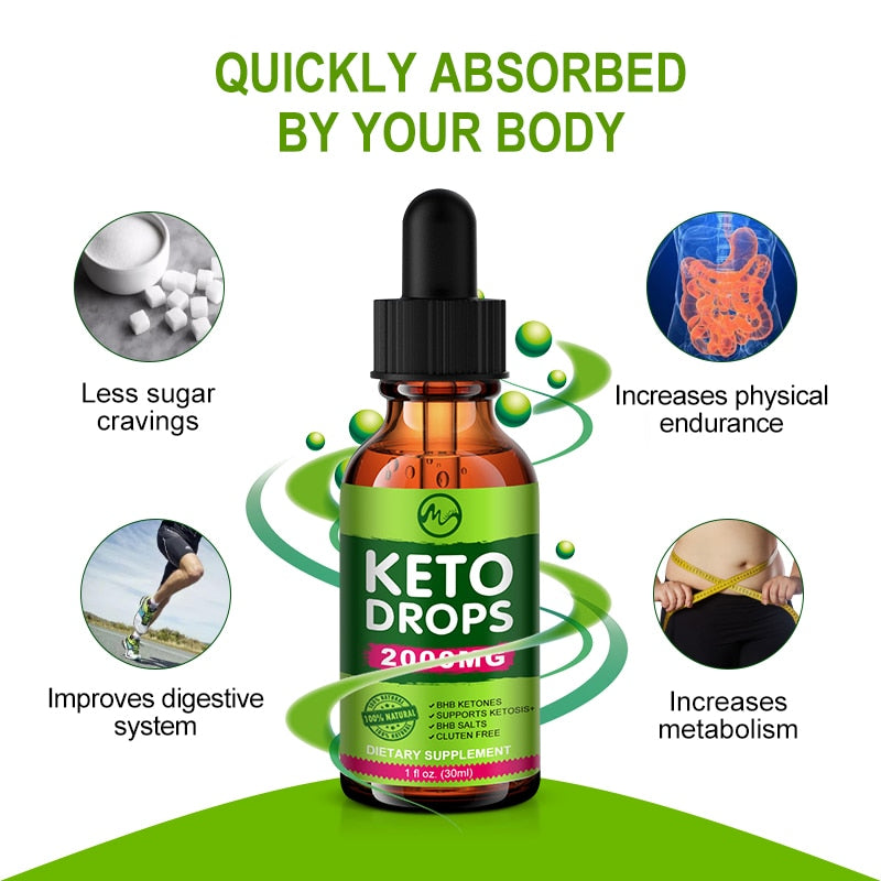 Minch Weight Loss Keto Drops Dietary Supplement Appetite Suppressant Fat Burning Promotes Skinny Speed Up Ketosis for Adults