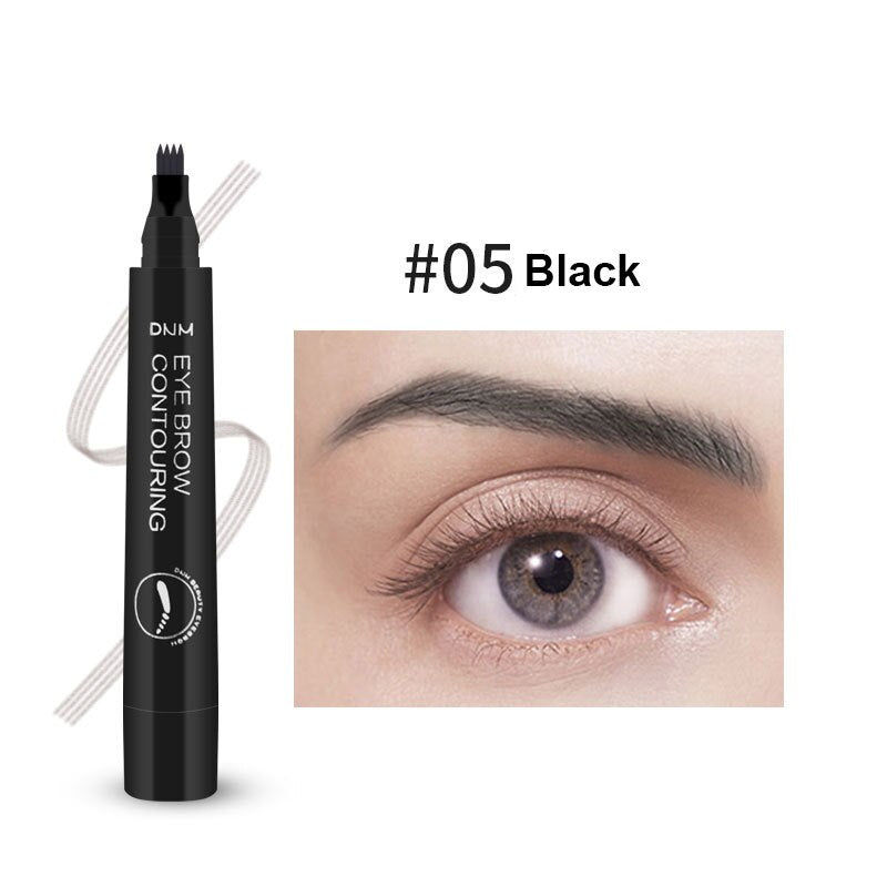 DNM Waterproof Eyebrow Pen Four-claw Eye Brow Tint Fork Tip Eyebrow Tattoo Pencil Long Lasting Easy to use Make-up for women