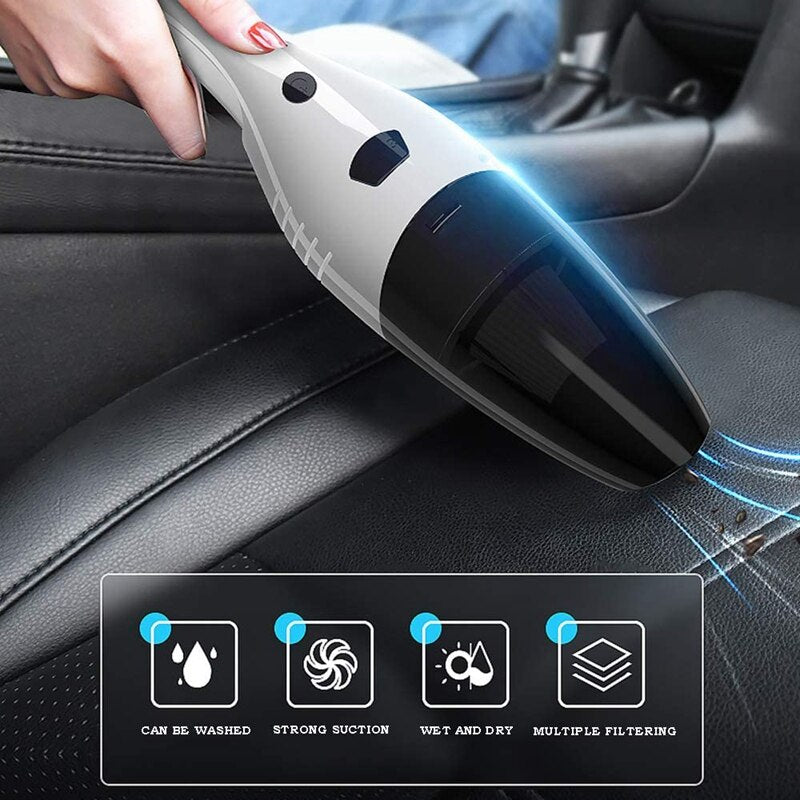 Car Small Vacuum Cleaner,Mini Handheld Portable 6000PA High Power Suction Wet Dry Auto Hand Vacuum for Car Home Cleaning