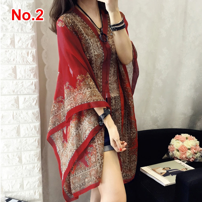 Woman Fashion Beach Dress Blouses Sun Protection Cardigan 2020 Summer Beach Holiday Cardigan Women Long Blouses Tops