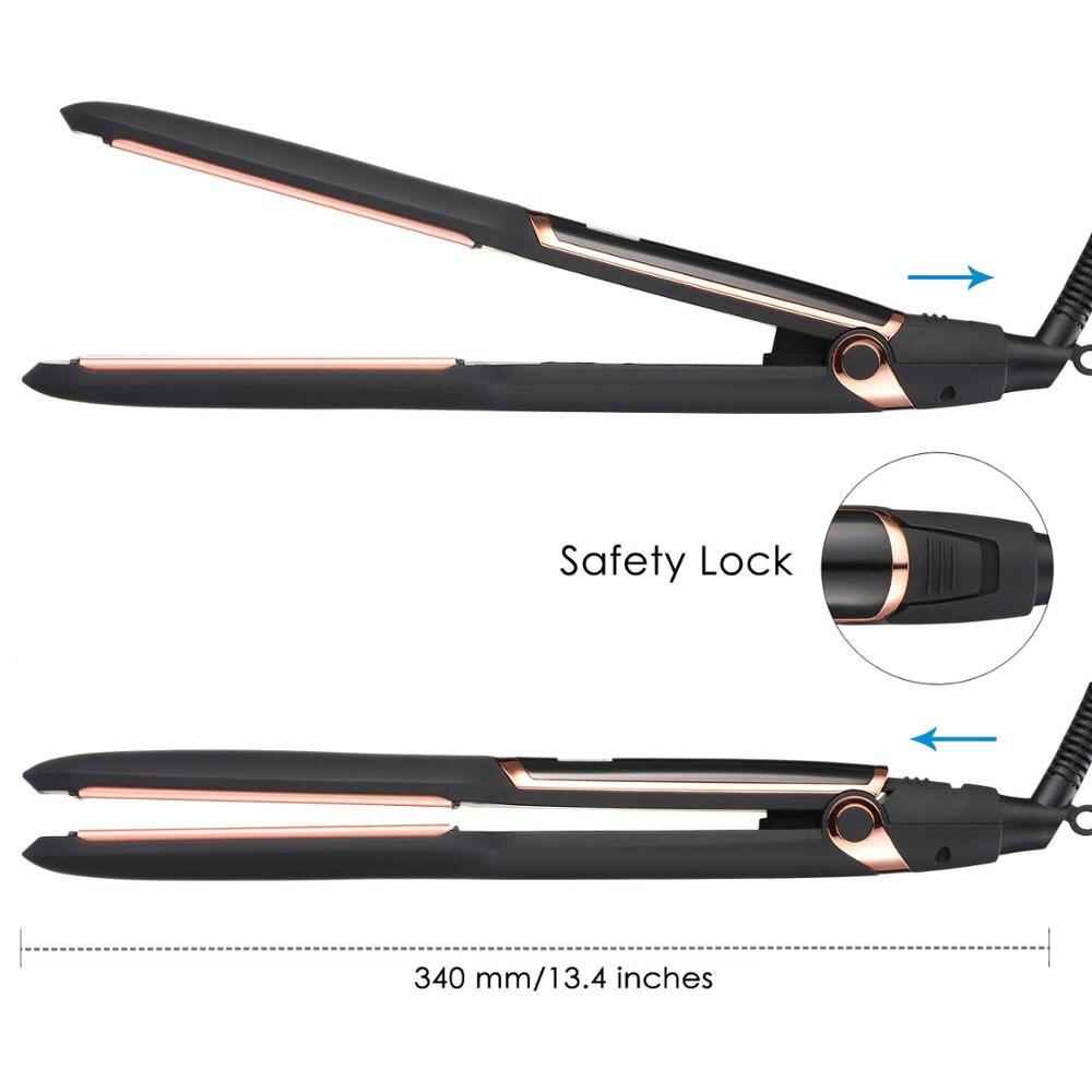 Infrared Hair Flat Iron Professional Ceramic Tourmaline 2 inch Wide Hair Straightener with LCD Display Adjustable Temperature