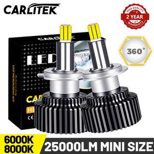 CARLITEK H11 H1 H7 Led Headlight Bulb For Auto 9012 9005 9006 H8 H9 H4 Car Lights Universal HB4 HB3 Lamps 360° Super 6000K 8000K