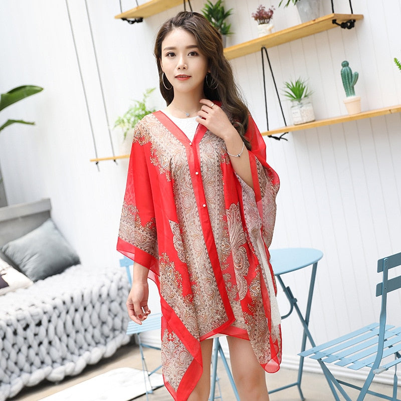 Woman Fashion Beach Dress Blouses Sun Protection Cardigan 2020 Summer Beach Holiday Cardigan Women Long Blouses Tops