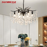 Nordic LED Crystal Chandeliers Gold Black Chandelier Luxury Lighting Kitchen Dining Living room Bedroom Lamp lustre pendente