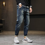 Mens Jeans Harem Pants Fashion Pockets Desinger Loose fit Baggy Moto Jeans Men Stretch Retro Streetwear Relaxed Tapered Jeans 42