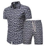 2020 Summer New Men's Clothing Short-sleeved Printed Shirts Shorts 2 Piece Fashion Male Casual Beach Wear Clothes