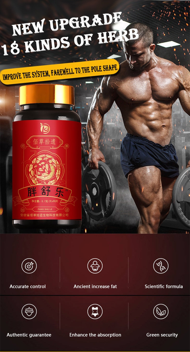 Fat increasing Products Quick Muscle Mass Growth Weight Fast-fat Fat Male Long Meat Anabolic Weight Gain Tablets